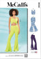 McCall's Misses' Knit Crop Tops and Flared Pants Sewing Pattern Kit, Design Code M8368, Sizes XS-S-M-L-XL, Multicolor...