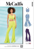 McCall's Misses' Knit Crop Tops and Flared Pants Sewing Pattern Kit, Design Code M8368, Sizes XS-S-M-L-XL, Multicolor...