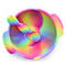 Unbreakable Silicone Non-Slip Bowl and Chew Spoon Set for Babies and Toddlers (Rainbow Swirl)...