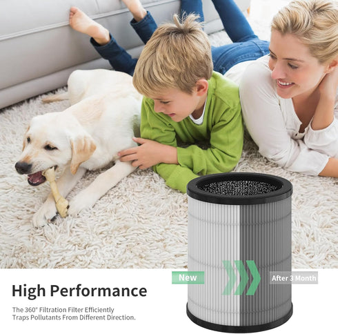 KJ80 True HEPA Replacement Filter Compatible with Druiap KJ80 Purifier, Compared to part# AF3080, 3-in-1 H13 True HEPA Filters?2-Pack?...
