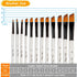 Artist Paint Brushes Set, 12pcs Professional Angular Paintbrushes for Acrylic Watercolor Oil Painting, Face Body Nail Art, Crafts, Canvas, Rock, S...