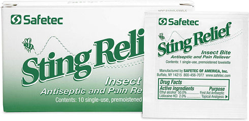 Safetec 242649 Sting Relief, Pack of 10...