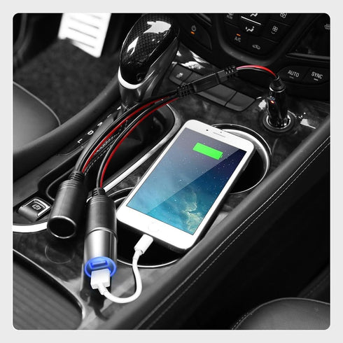 Pack-1 Car Cigarette Lighter Extension Cord, 11.8" PVC Splitter Y Adapter, Power Charger Port, 16AWG Automotive Socket Extension Cable, Universal ...