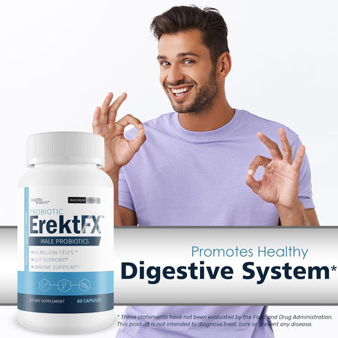 Probiotic ErektFx - Male Probiotics - Lift Your Gut Health to Support Your Overall Mind & Body - Over 40 Billion CFU’s of Probiotics Formulated fo...