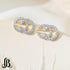 Double C Earrings for Women | Designer Earrings Chic Letter Design Earrings | Lovely Gift - ER-1005-Silver...