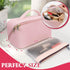 Ranslen Large Capacity PU Leather Travel Makeup Bag, Opening Cosmetic Bags, Waterproof Portable Toiletry Bag with Dividers and Handle, Valentine's...