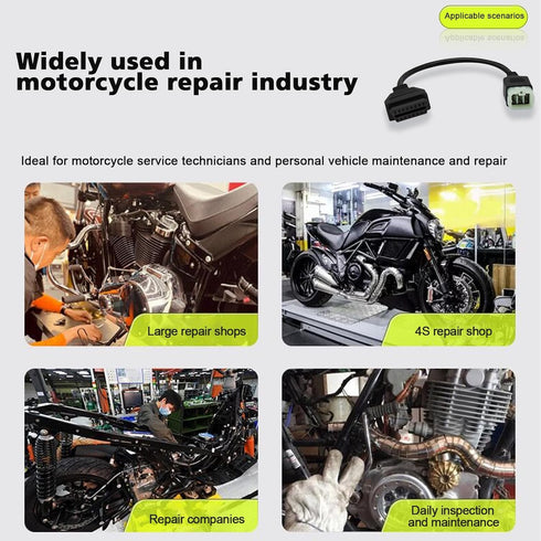 OBD2 Adapter Fit for KTM 6 Pin to 16Pin Motorcycle Diagnostic Cable,Fit for KTM Duke 125/200/690/990LC8/1190 RC8 Motorbike ECU Programming,Work wi...