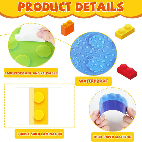 87 Pcs Building Blocks Bulletin Board Set Classroom Decoration Back to School Building our Future in Our Grade Cutouts for Classroom School Chalkb...