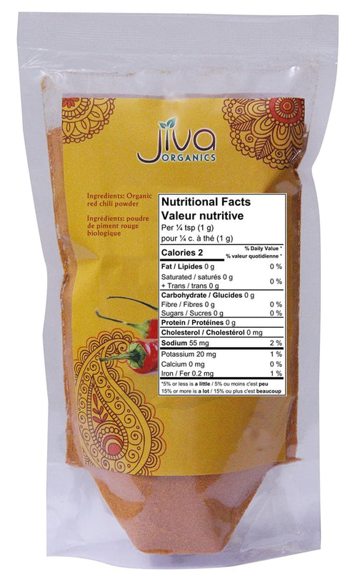 Jiva Organics Organic Red Chili Powder 7 ounce Bag - Extra Hot, Ground Indian Chillies, 100% Natural & Non-GMO...