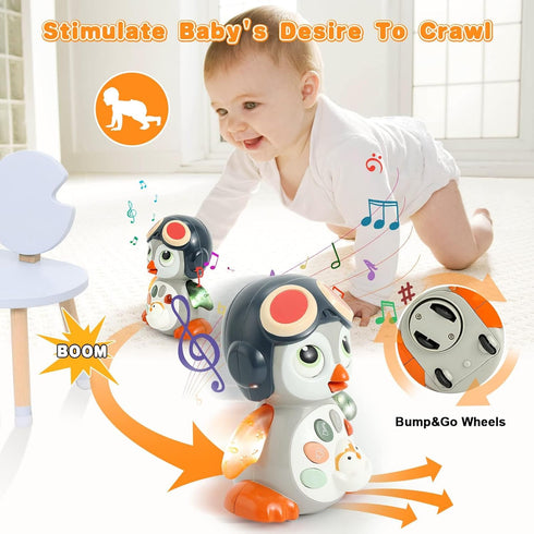 HAPTIME Penguin Toys for 1 Year Old Boy Girl, Musical Toys for Toddlers 1-3, One Year Old Boy Toys, Interactive Dancing Toys for 1+ Year Old, Sing...