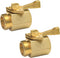 Hourleey Brass Garden Hose Shut Off Valve, 2 Pack with 2 Hose Washers Heavy Duty 3/4 Inch Solid Brass Garden Hose Shut Off Valve with 2 Extra Rubb...