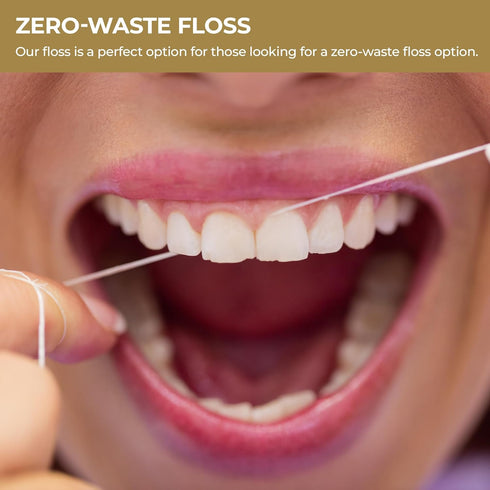 Eco-Friendly 2x55 Yrd Biodegradable Dental Floss with Refillable Bamboo Container | Corn Based Mint Floss | Sustainable | Compostable | Compact...