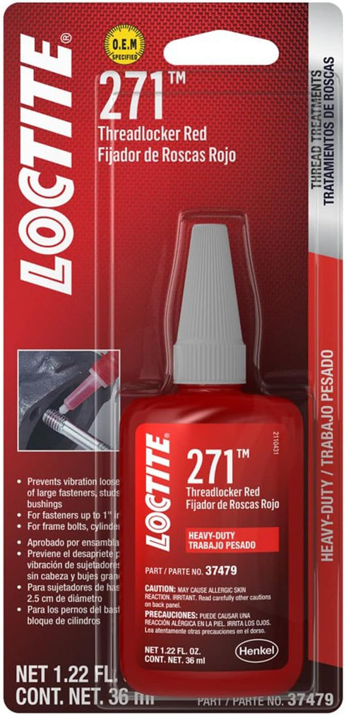 Loctite 37479 271 Red Heavy Duty Threadlocker Bottle - 36 ml...