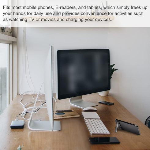 uxcell Ultra-Thin Phone Stands, Horizontal & Vertical Desk Stand, Stick on Portable Phone Stand for Most Smartphones, Phone Cases, Tablets, Black....