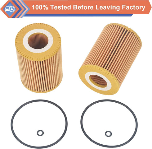 2Pcs Oil Filter Compatible With Mercedes-Benz Freightliner Jeep Dodge Vehicle E350 GL350 ML350 R320 R350 S350 Sprinter 2500 3500 Grand Cherokee 20...