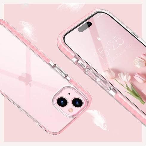 MATEPROX Compatible with iPhone 15 Plus Case, Clear Thin Slim Crystal Transparent Cover Shockproof Bumper Case for iPhone 15 Plus 6.7" 2023-Pink.....