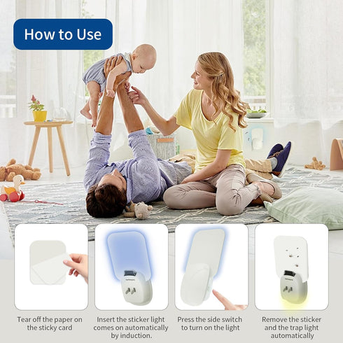 Flying Insect Trap, Plug-in Mosquito Killer with Night Light UV Attractant, Indoor Gnat Moth Catcher Fly Tapper for Home, Office, White-1PACK...