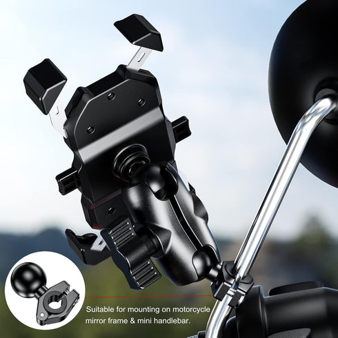BRCOVAN Aluminum Alloy Mini Mount Base with 1'' TPU Ball for Rails Diameter 0.39'' 0.47'' 0.55'' 0.63'', Compatible with RAM Mounts B Size 1 Inch ...
