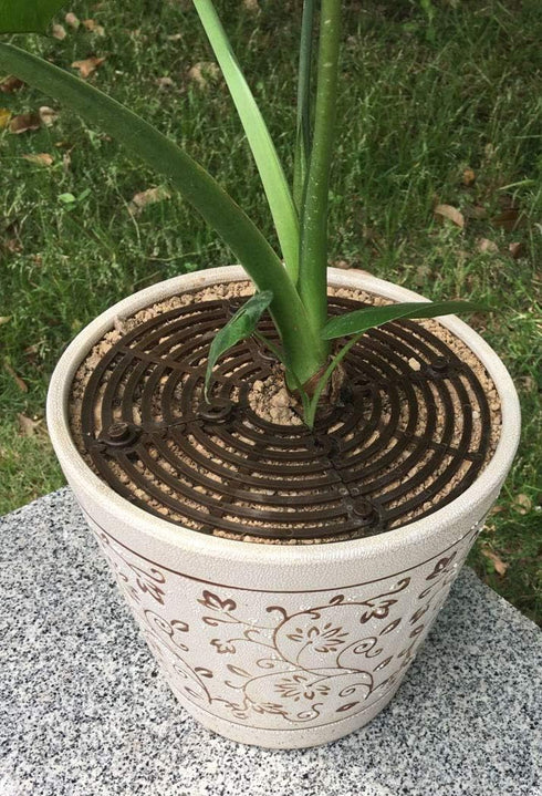 Plant Pot Grid Flower Pot Cover Cat Baby Safety to Protect Children Pets Plant Brown 11.8" Pack of 2...