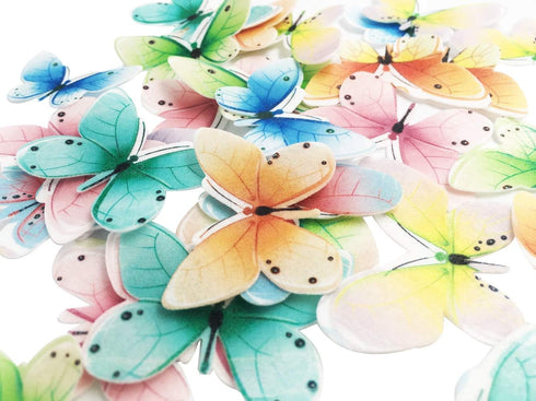 Set of 30 Edible Butterfly Cupcake Toppers Wedding Cake Birthday Party Food Decoration Mixed Size & Colour...