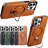 Luxury Leather Invisible Stand for iPhone Case, iPhone Leather Case with Magsafe, Case Drop Protection for iPhone 15/14/13/12 Pro Max (Brown, for ...