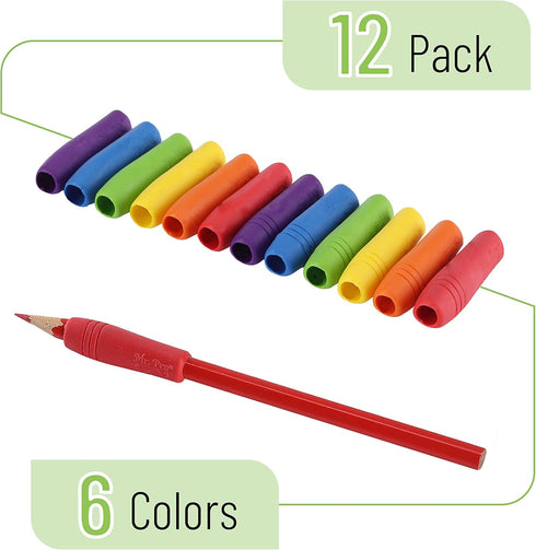 Mr. Pen- 12 Pack, Colorful, Pencil Grips, Pencil Holder for Kids, Pencil Grippers for Kids, Rubber Pen Grips for Adults with Arthritis...