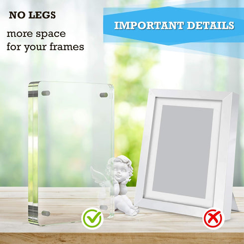 Magnetic Acrylic Picture Frame - Rounded Corners, Frameless, Double Sided - Perfect for Lovely Pets - 4.25x6.25' - 1pc...