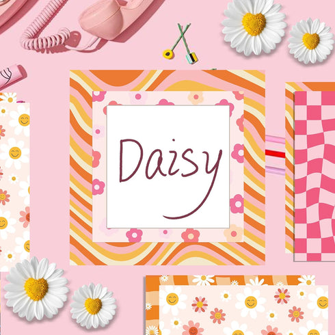 VIVIQUEN 24 Sheets Little Orange Daisy Double-Sided Scrapbook Paper 30x30cm Flower Craft Paper Folded Flat for DIY Decorative Background Card Maki...