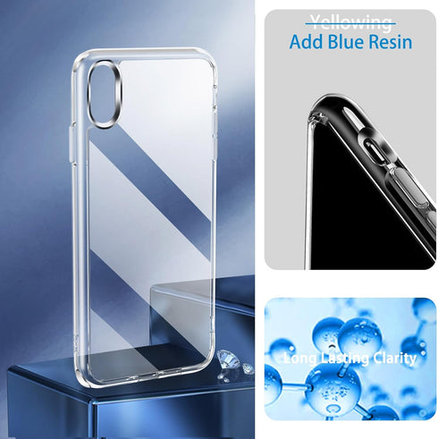 JJGoo Compatiable with iPhone X Case/iPhone Xs Case Clear, Transparent Shockproof Phone Case for iPhone X/XS, Slim Anti-Scratch Hard PC Back Prote...