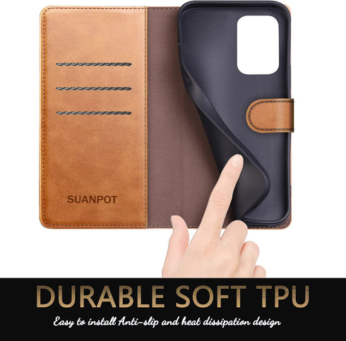 SUANPOT for Samsung Galaxy A52 4G& 5G Leather Wallet case with RFID Credit Card Holder Flip Folio Book Phone case Shockproof Cover for Women Men f...