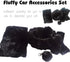 7 Pieces Fluffy Car Accessories Set, Cute Fluffy Steering Wheel Cover Set Faux Wool Seatbelt Shoulder Pads Auto Center Console Armrest Pads Fuzz H...