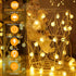 Outdoor String Lights Battery Operated 33FT 100LED Battery Powered String Lights Indoor Waterproof Mini Globe Lights with Remote Timer 8 Lighting ...