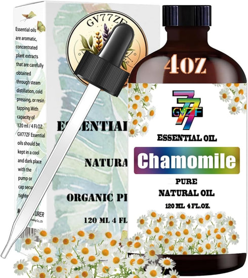 Chamomile Essential Oil 4 Fl Oz (120 ml) -for Diffusers, Humidifiers, Home, Bath, Cleaning, Yoga, DIY Scented Candles...