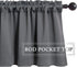 MIULEE Blackout Valance Rod Pocket Thermal Insulated Window Treatment Tiers Solid Short Curtain for Small Window Bedroom 42 x 18 Inches 1 Panel Gr...