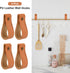 Cosmos 4 Pcs Leather Wall Hooks Hanging Strap Leather Curtain Rod Holder Leather Hook Strap Drawer Pulls Wall Mounted Rod Hanger Hook with Screws ...