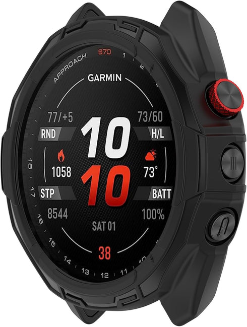 3 Pack/Set Protective Cases Intended for Approach S70 Watch Cases Acceassories Compatible with Garmin Approach S70 Smartwatch (Black,Green,Beige, ...