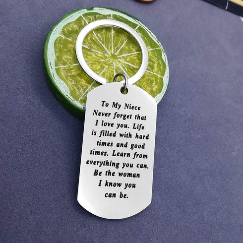 To My Niece Keychain Gift Inspirational Niece Gifts from Aunt Uncle Never Forget That I Love You Keychain Encouragement Jewelry Gifts for Niece Bi...