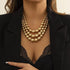 Jovono Chunky Gold Necklaces Beaded Statement Necklace Layered Bib Necklace Accessories for Women...