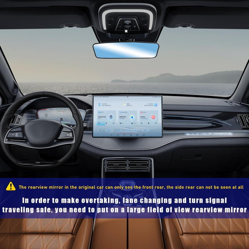 Car Rear View Mirror with Suction Cup, 9.4'' Anti-Glare Wide Angle Auto Inside Rearview Mirror, 360 Degree Adjustable Reduce Blind Spots, Universa...