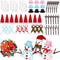 9 Pack Snowman Craft Kit for Kids Christmas Snowman DIY Craft Kit Build Snowman Decorating Kit Snowman Modeling Clay Hats Buttons Scarfs Kit Snowm...