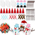 9 Pack Snowman Craft Kit for Kids Christmas Snowman DIY Craft Kit Build Snowman Decorating Kit Snowman Modeling Clay Hats Buttons Scarfs Kit Snowm...