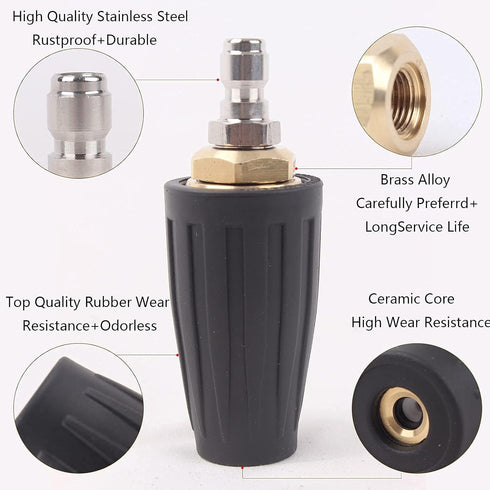 4000PSI Pressure Washer Turbo Nozzle Tool 1/4'' Quick 360°Rotating Spray Turbo Nozzle Kit...