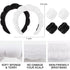 6Pcs Sponge Spa Headband for Washing Face Black Skincare headband Face Wash Headband White Makeup Headband and Wristband Set for Face Washing Wome...
