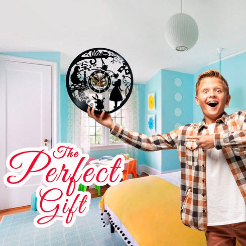 Vinyl Revolt Vinyl Record Wall Clock Compatible with Alice in Wonderland 12 in(30cm) Black Gift Surprise Ideas Best Friends and Family Birthdays D...