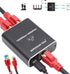 Ethernet Splitter 1 to 2,Gigabit Ethernet Splitter 1000Mbps High Speed with Cat8 Ethernet Cable 1.5ft,LAN RJ45 Splitter with USB Power Cable for C...