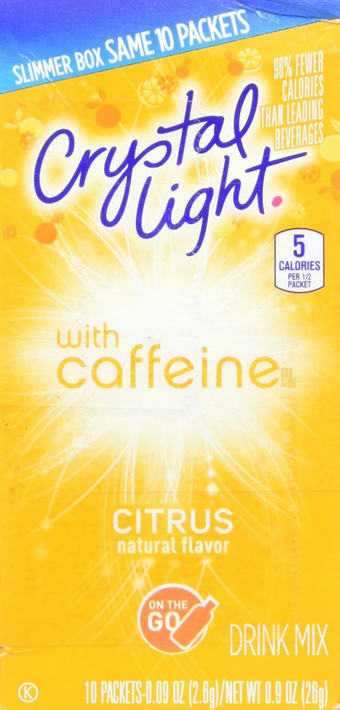 Crystal Light On The Go Citrus Caffeine, 10 Packets (Pack of 4)...