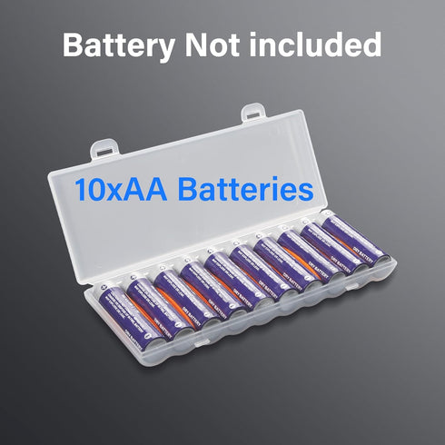 PNGKNYOCN AA Battery Storage Case?Portable Transparent Plastic Battery Case Holds 10 AA batteries for Travelling/Home/Office/Garage?2-pack?...
