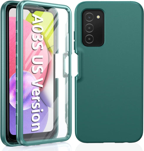 for Samsung Galaxy A03s Phone Case: Shockproof Silicone Slim Covers Hybrid Pretty Protective Cell Cases - Durable TPU Dual Layer Drop-Proof Girl, ...