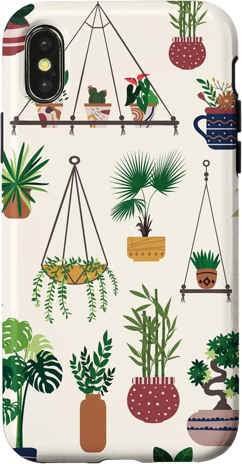 iPhone X/XS Indoor and Outdoor Plant Illustrations | Boho Nature Art Case...