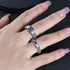 Ginger Lyne Collection Cherri Purple Princess Cut Engagement Wedding Band Bridal Set...